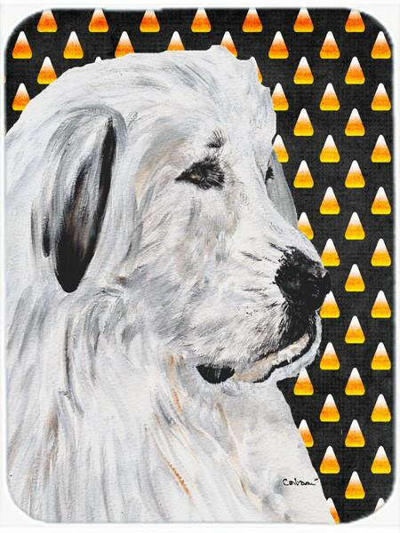 Great Pyrenees Candy Corn Halloween Glass Cutting Board Large Size SC9666LCB by Caroline&#39;s Treasures