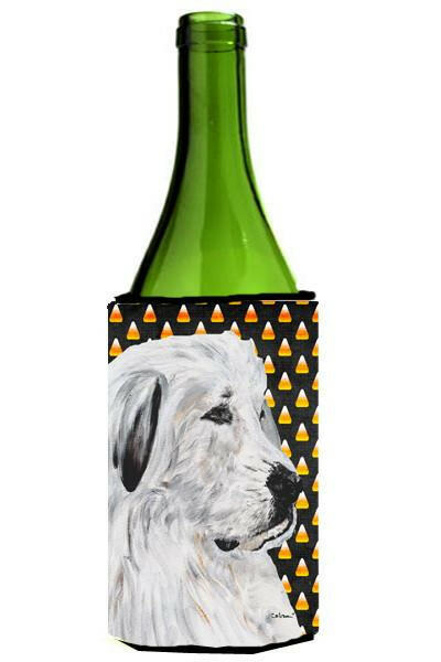 Great Pyrenees Candy Corn Halloween Wine Bottle Beverage Insulator Hugger SC9666LITERK by Caroline's Treasures