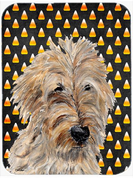 Golden Doodle 2 Candy Corn Halloween Glass Cutting Board Large Size SC9667LCB by Caroline&#39;s Treasures