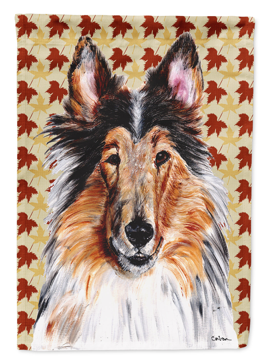 Collie Fall Leaves Flag Garden Size SC9670GF