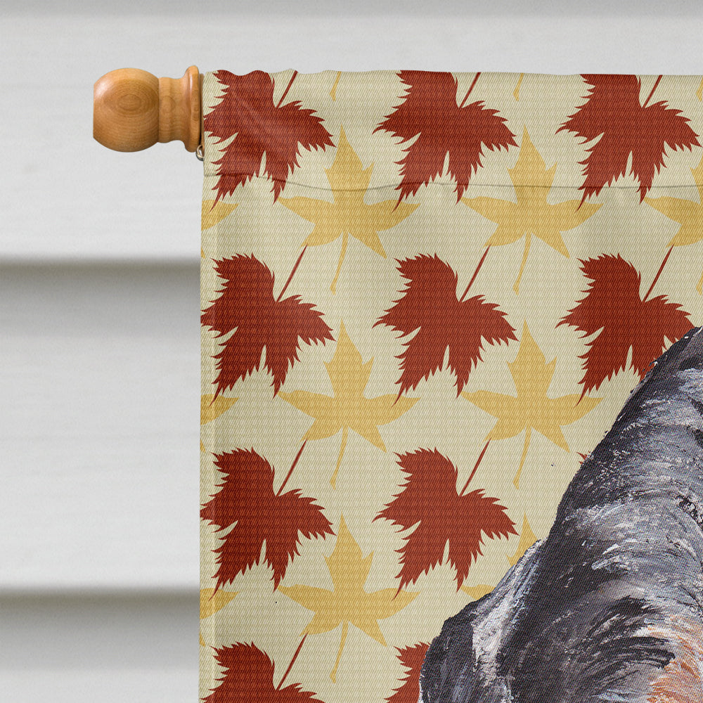 Blue Tick Coonhound Fall Leaves Flag Canvas House Size SC9673CHF  the-store.com.
