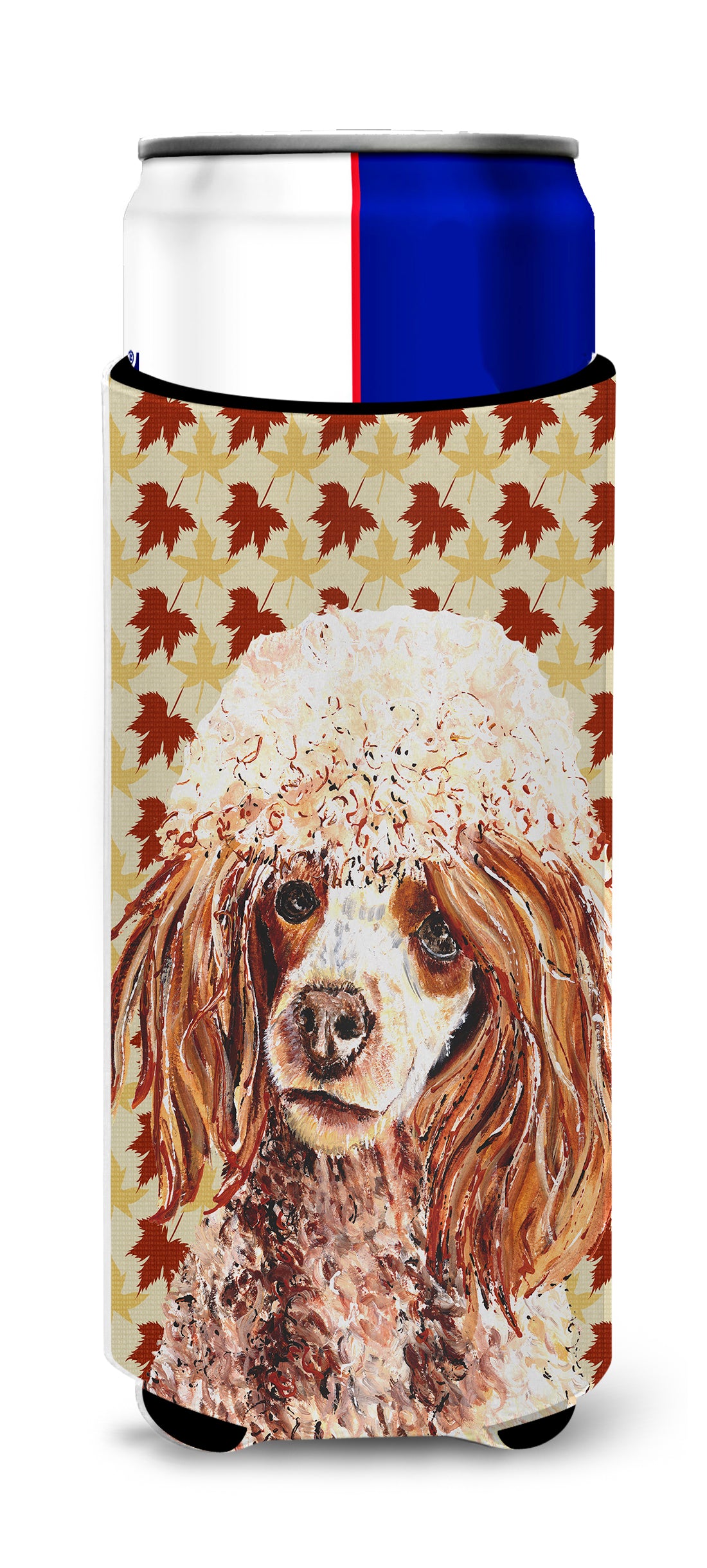 Red Miniature Poodle Fall Leaves Ultra Beverage Insulators for slim cans SC9675MUK.