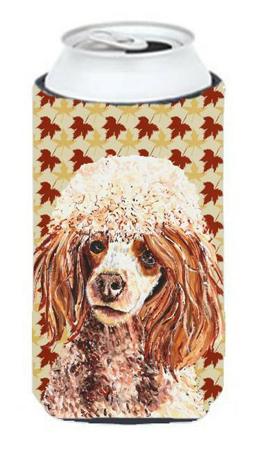 Red Miniature Poodle Fall Leaves Tall Boy Beverage Insulator Hugger SC9675TBC by Caroline&#39;s Treasures
