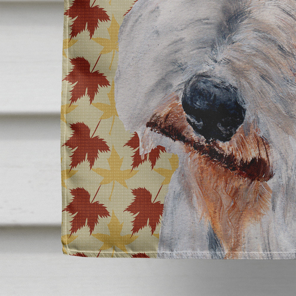 Wire Fox Terrier Fall Leaves Flag Canvas House Size SC9676CHF