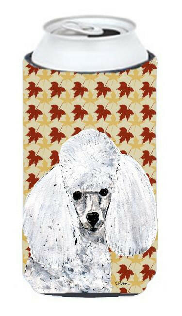 White Toy Poodle Fall Leaves Tall Boy Beverage Insulator Hugger SC9677TBC by Caroline&#39;s Treasures