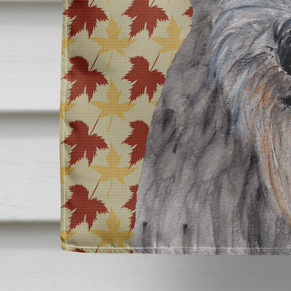 Scottish Deerhound Fall Leaves Flag Canvas House Size SC9682CHF  the-store.com.