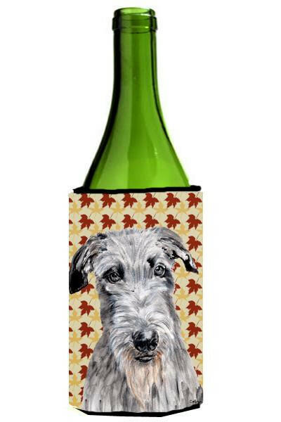 Scottish Deerhound Fall Leaves Wine Bottle Beverage Insulator Hugger SC9682LITERK by Caroline&#39;s Treasures