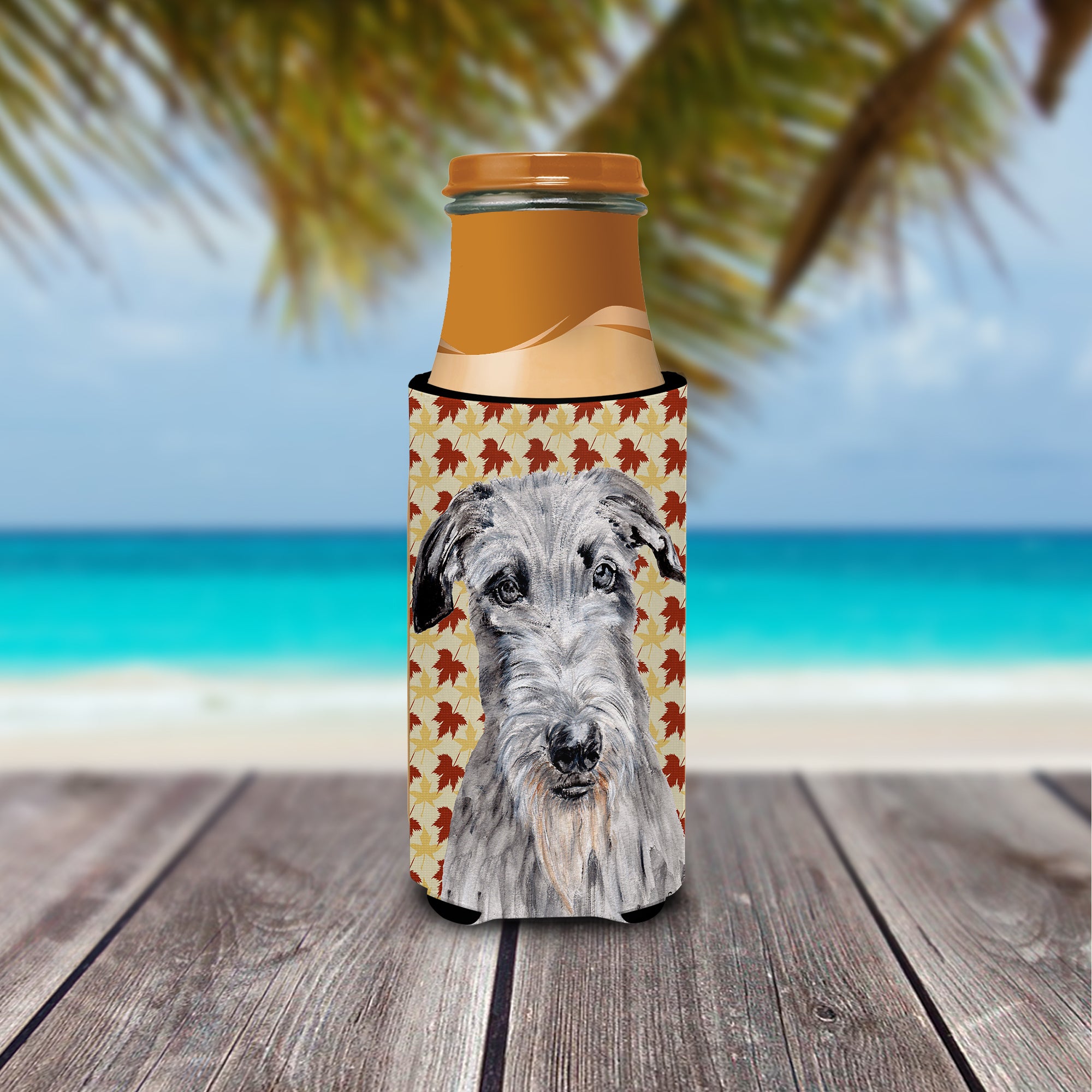 Scottish Deerhound Fall Leaves Ultra Beverage Insulators for slim cans SC9682MUK