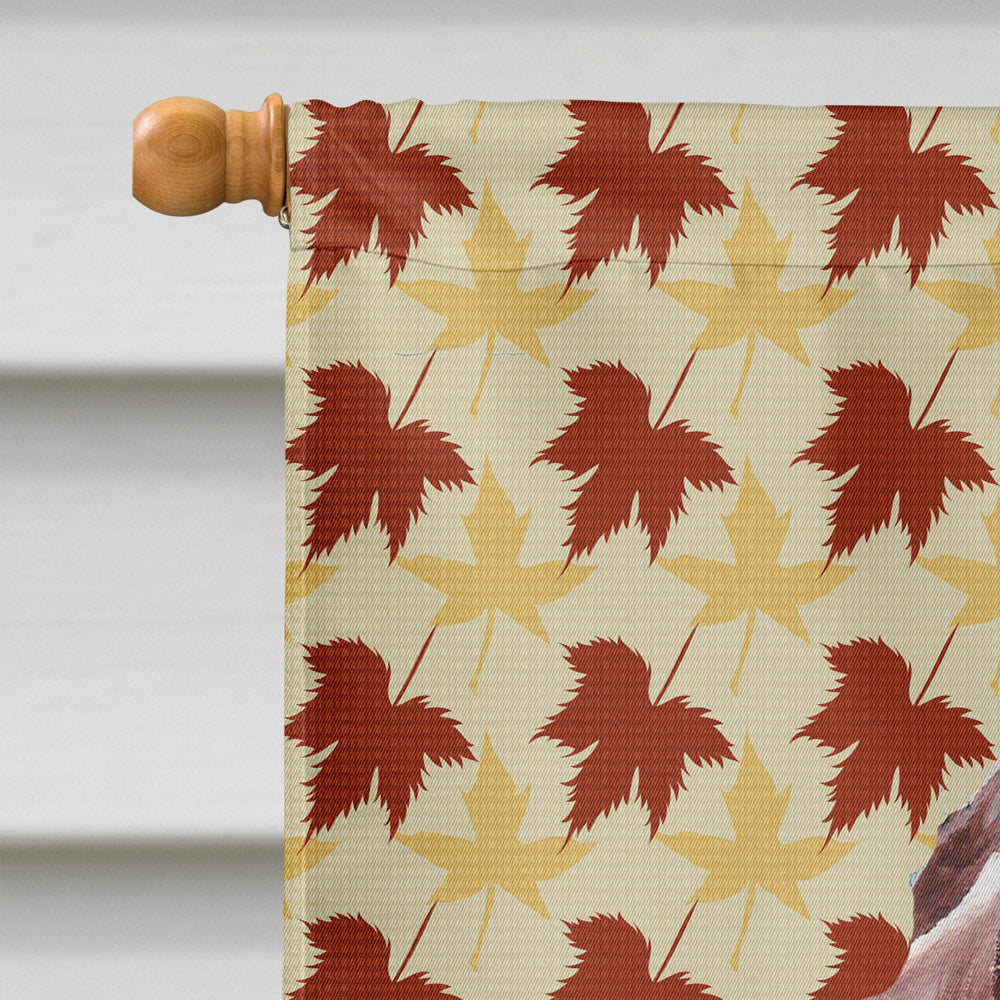 Redbone Coonhound Fall Leaves Flag Canvas House Size SC9683CHF