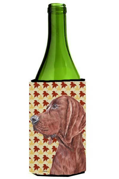 Redbone Coonhound Fall Leaves Wine Bottle Beverage Insulator Hugger SC9683LITERK by Caroline&#39;s Treasures