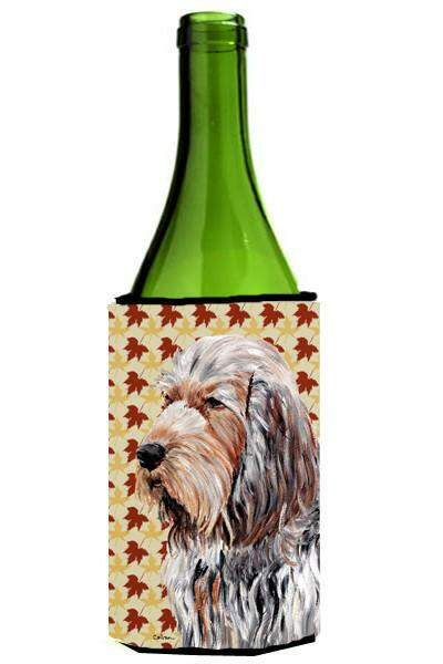 Otterhound Fall Leaves Wine Bottle Beverage Insulator Hugger SC9684LITERK by Caroline&#39;s Treasures