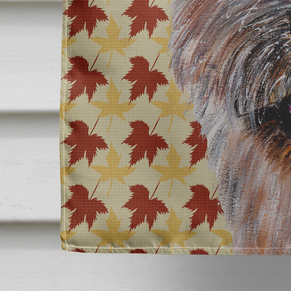 Norwich Terrier Fall Leaves Flag Canvas House Size SC9686CHF  the-store.com.