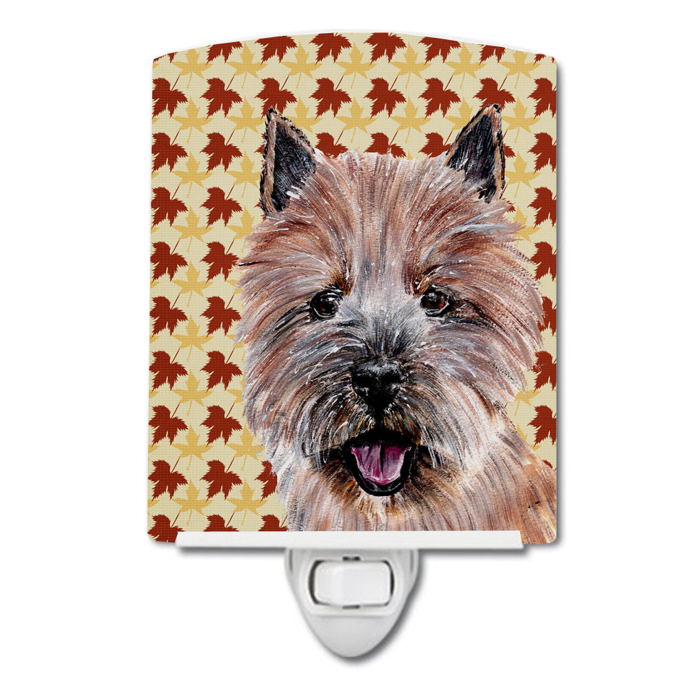 Norwich Terrier Fall Leaves Ceramic Night Light SC9686CNL - the-store.com