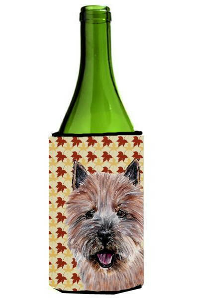 Norwich Terrier Fall Leaves Wine Bottle Beverage Insulator Hugger SC9686LITERK by Caroline&#39;s Treasures