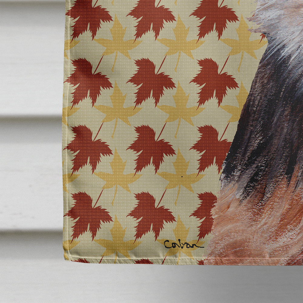 Norfolk Terrier Puppy Fall Leaves Flag Canvas House Size SC9687CHF  the-store.com.