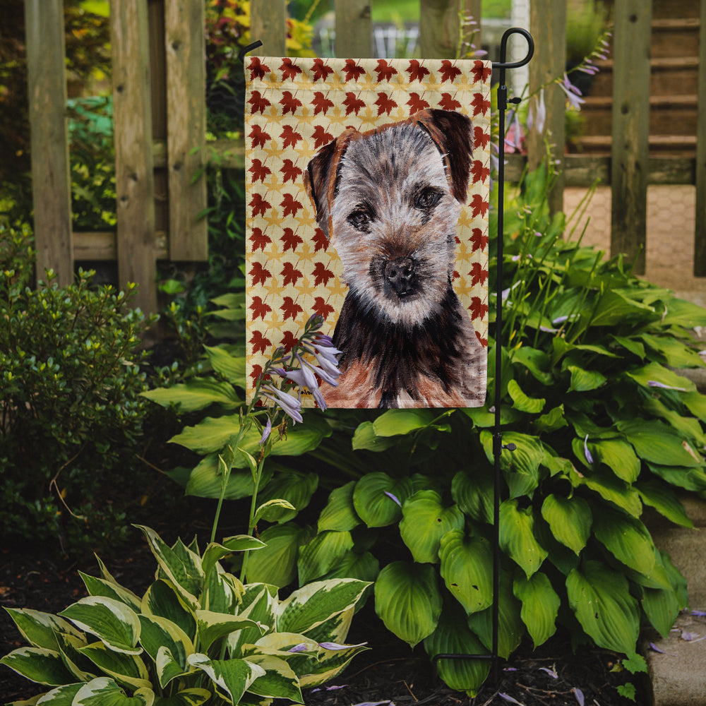 Norfolk Terrier Puppy Fall Leaves Flag Garden Size SC9687GF  the-store.com.