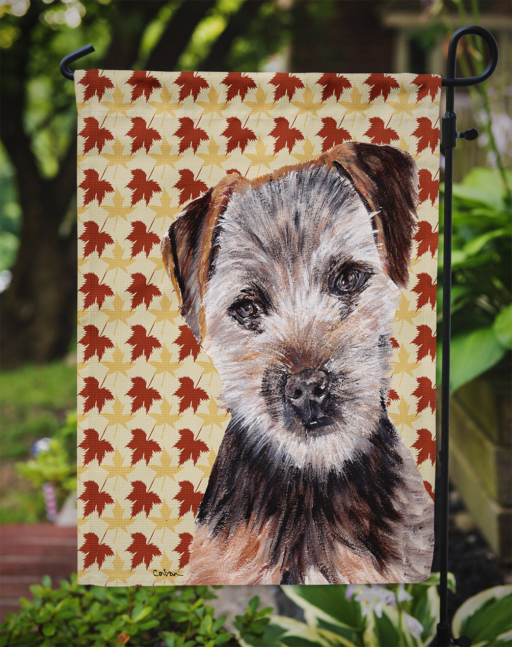 Norfolk Terrier Puppy Fall Leaves Flag Garden Size SC9687GF