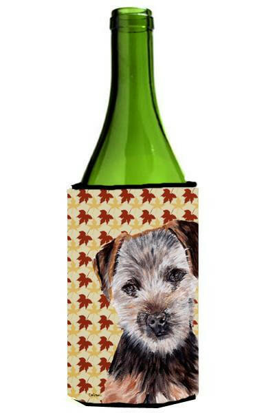 Norfolk Terrier Puppy Fall Leaves Wine Bottle Beverage Insulator Hugger SC9687LITERK by Caroline&#39;s Treasures