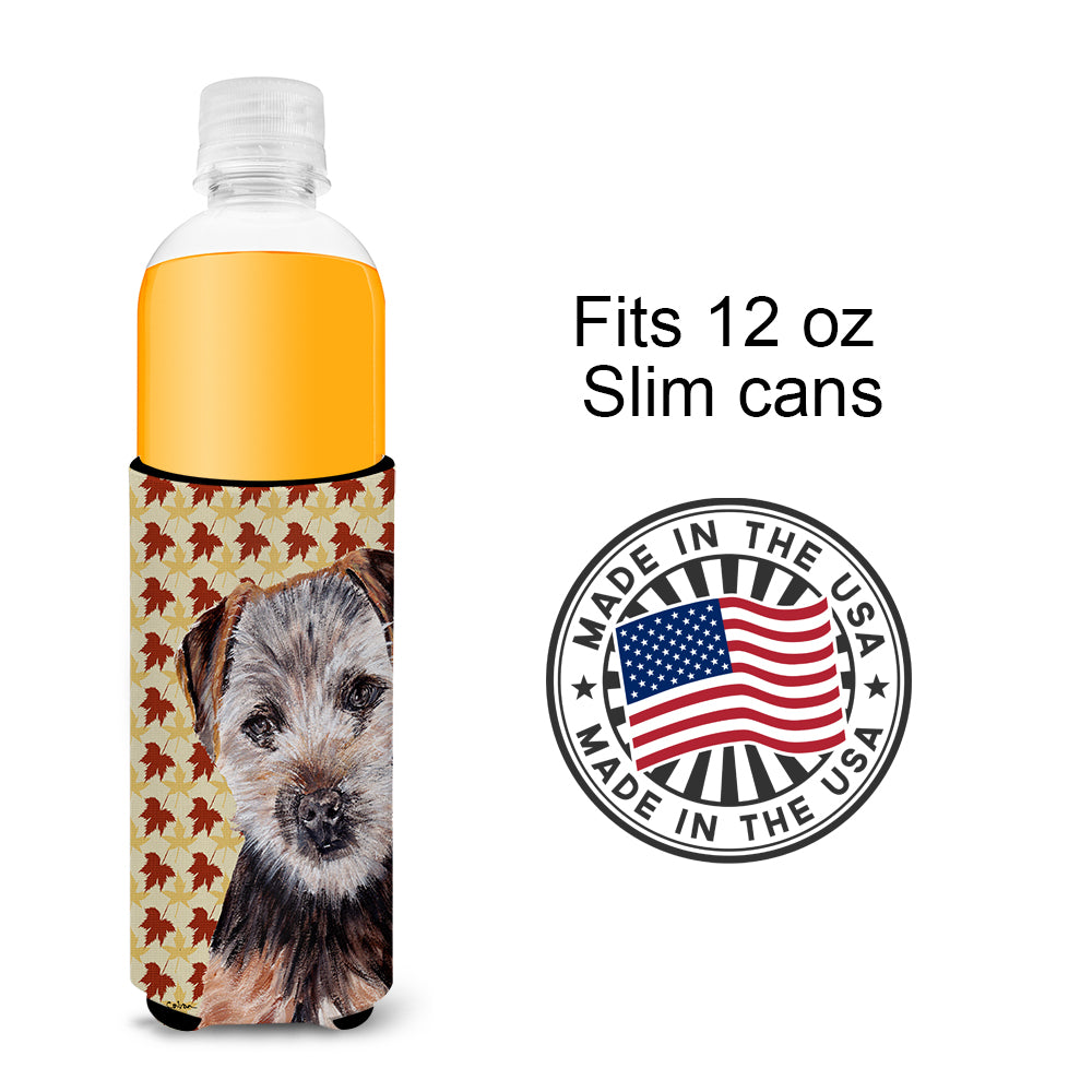 Norfolk Terrier Puppy Fall Leaves Ultra Beverage Insulators for slim cans SC9687MUK.