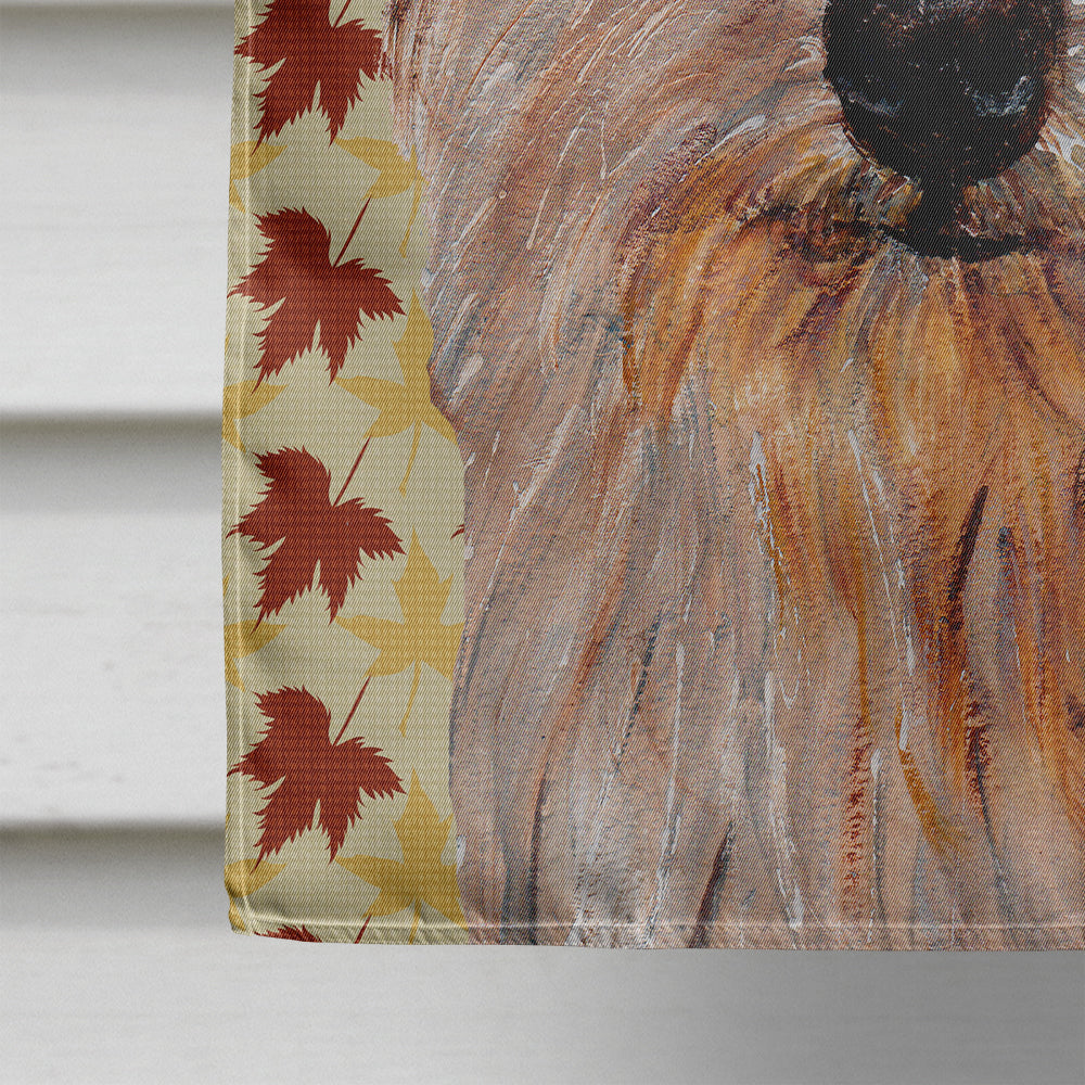 Norfolk Terrier Fall Leaves Flag Canvas House Size SC9688CHF  the-store.com.