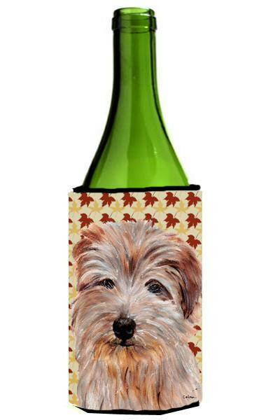 Norfolk Terrier Fall Leaves Wine Bottle Beverage Insulator Hugger SC9688LITERK by Caroline&#39;s Treasures