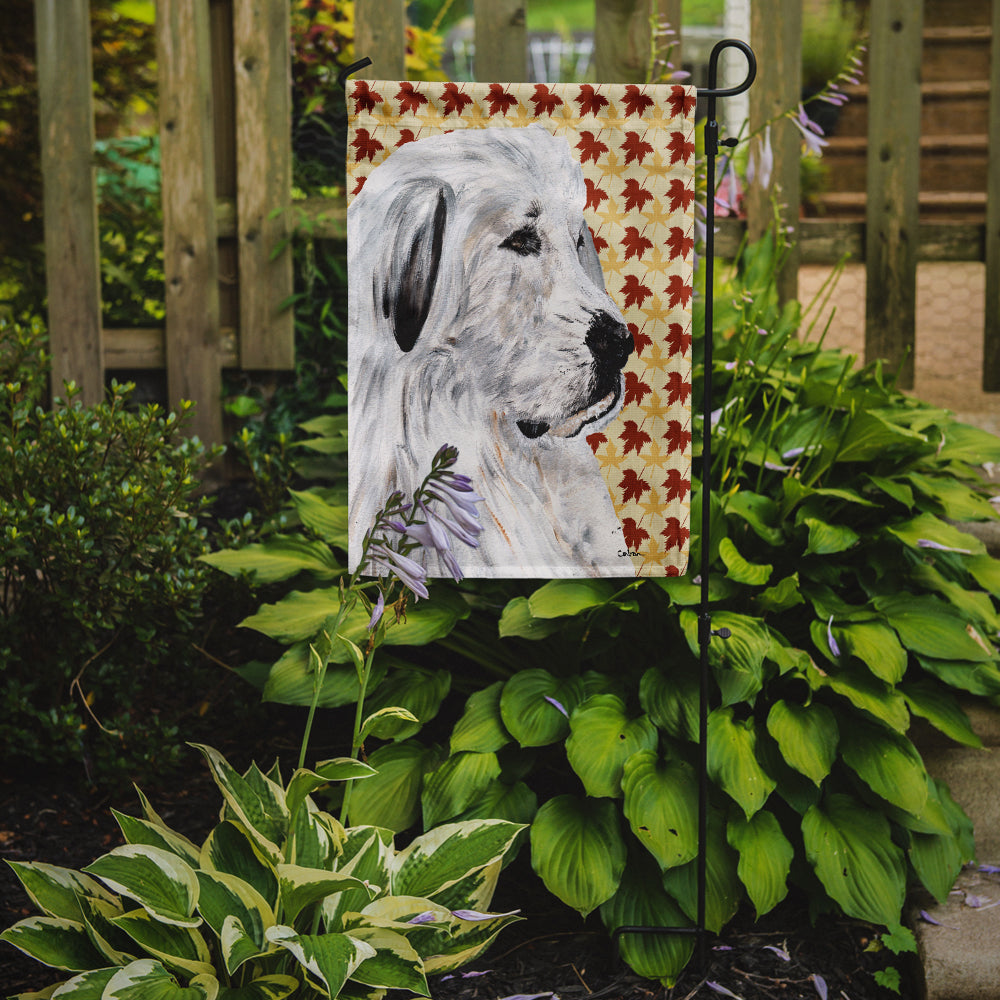 Caroline's Treasures Great Pyrenees Fall Leaves Garden Flag – Decorative Outdoor Yard Flag SC9690GF