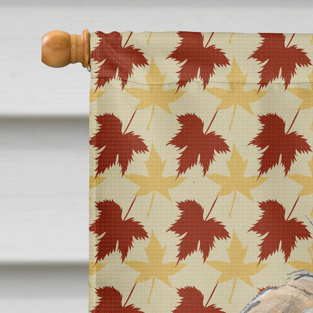 Golden Doodle 2 Fall Leaves Flag Canvas House Size SC9691CHF  the-store.com.