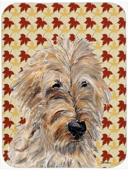 Golden Doodle 2 Fall Leaves Glass Cutting Board Large Size SC9691LCB by Caroline&#39;s Treasures