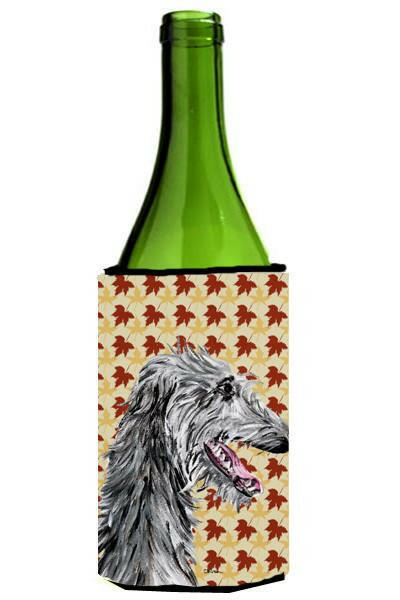 Scottish Deerhound Fall Leaves Wine Bottle Beverage Insulator Hugger SC9693LITERK by Caroline&#39;s Treasures