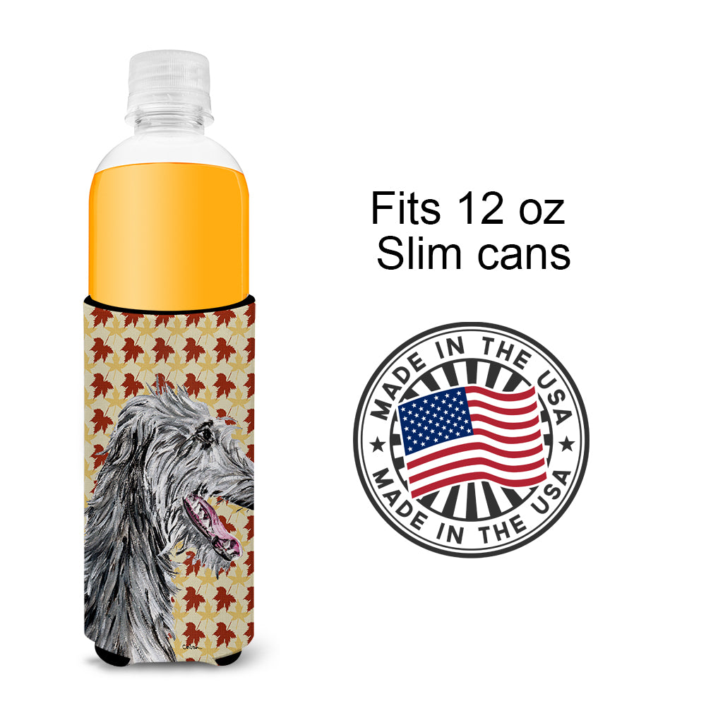 Scottish Deerhound Fall Leaves Ultra Beverage Insulators for slim cans SC9693MUK.