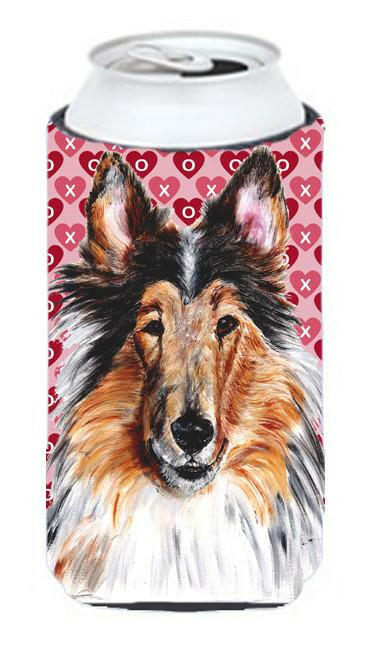 Collie Hearts and Love Tall Boy Beverage Insulator Hugger SC9694TBC by Caroline&#39;s Treasures