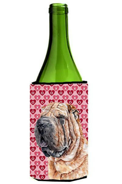 Shar Pei Hearts and Love Wine Bottle Beverage Insulator Hugger SC9695LITERK by Caroline&#39;s Treasures