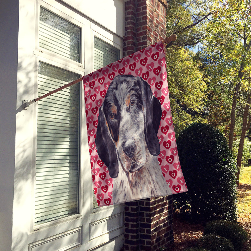 Blue Tick Coonhound Hearts and Love Flag Canvas House Size SC9697CHF