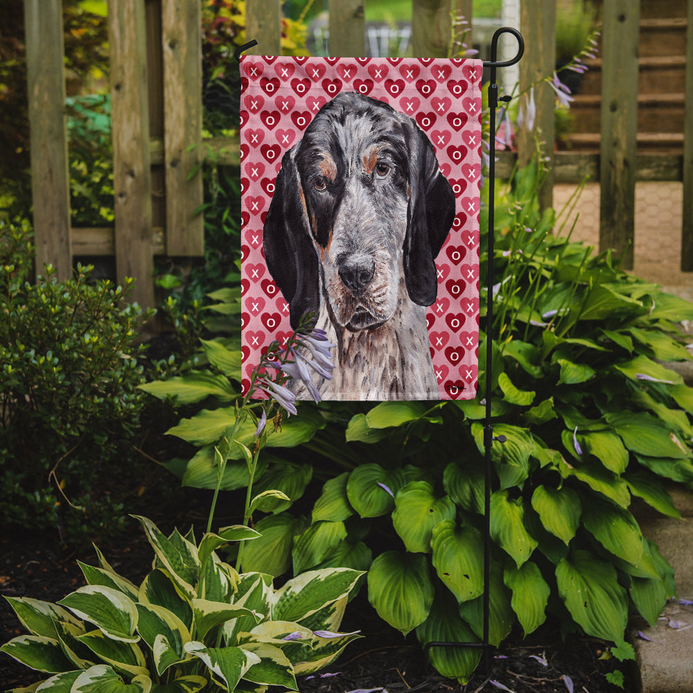 Blue Tick Coonhound Hearts and Love Flag Garden Size SC9697GF  the-store.com.