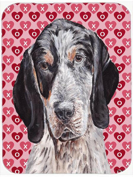 Blue Tick Coonhound Hearts and Love Glass Cutting Board Large Size SC9697LCB by Caroline&#39;s Treasures
