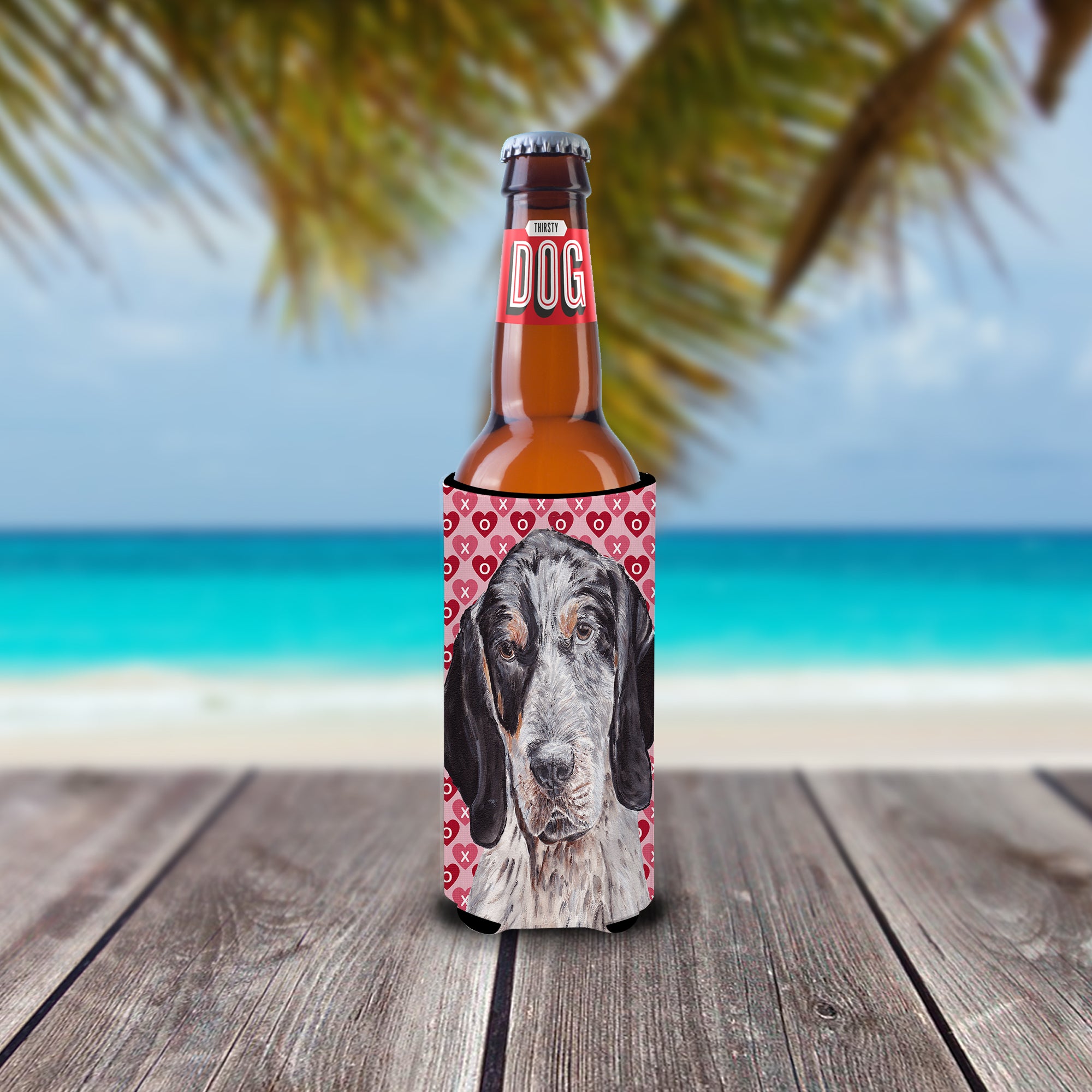 Blue Tick Coonhound Hearts and Love Ultra Beverage Insulators for slim cans SC9697MUK.