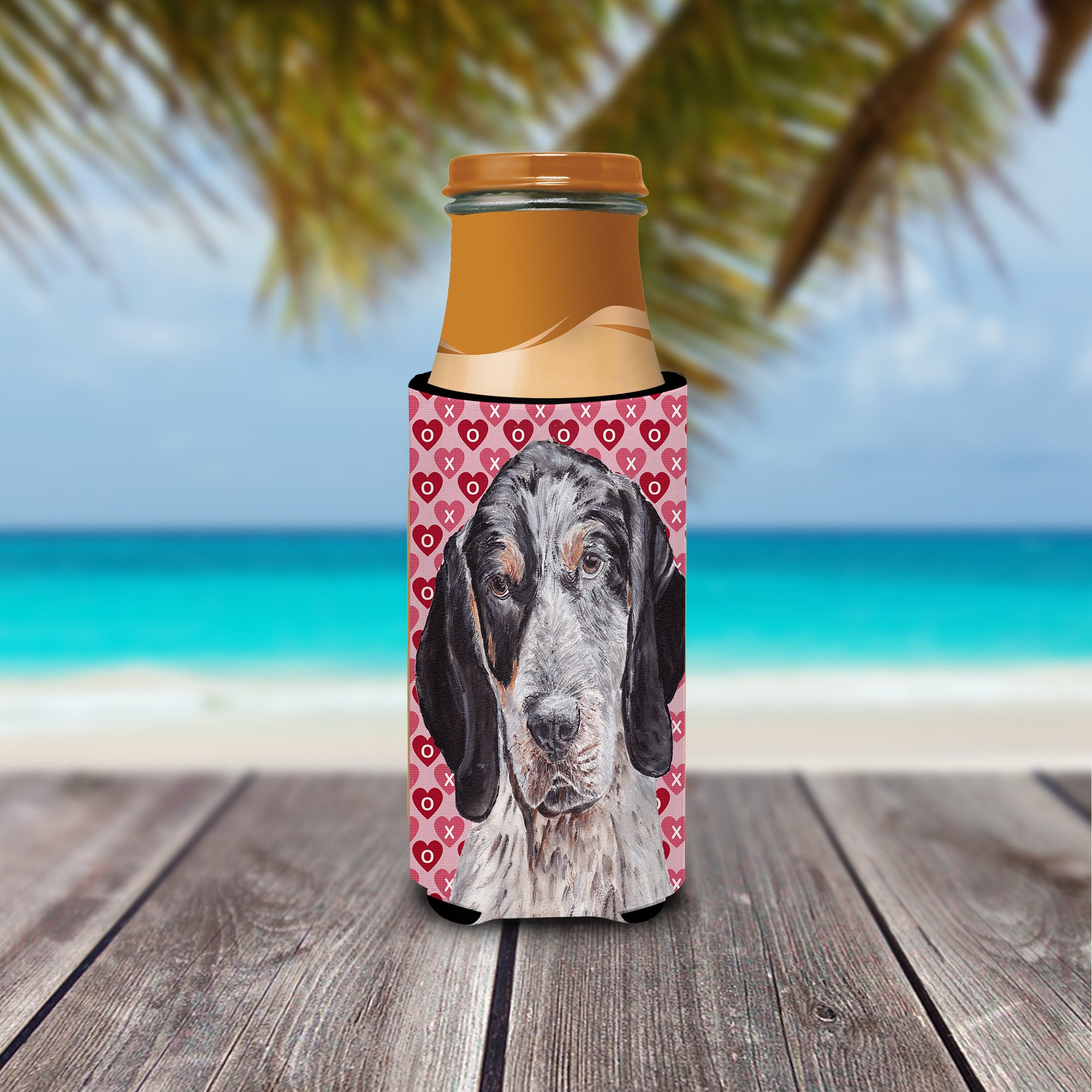 Blue Tick Coonhound Hearts and Love Ultra Beverage Insulators for slim cans SC9697MUK.