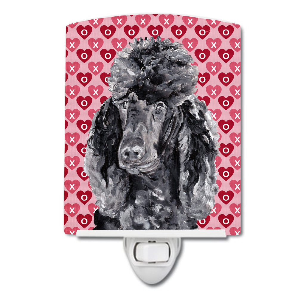 Black Standard Poodle Hearts and Love Ceramic Night Light SC9698CNL - the-store.com
