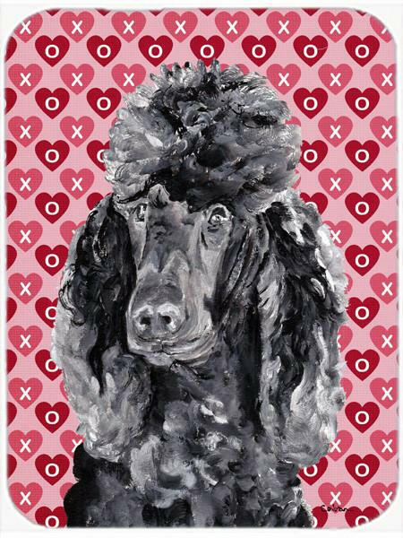 Black Standard Poodle Hearts and Love Glass Cutting Board Large Size SC9698LCB by Caroline's Treasures
