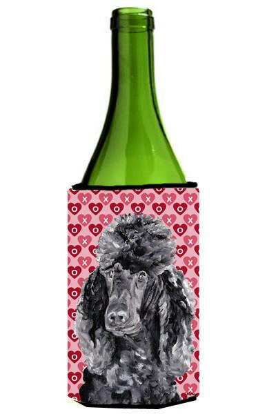 Black Standard Poodle Hearts and Love Wine Bottle Beverage Insulator Hugger SC9698LITERK by Caroline's Treasures