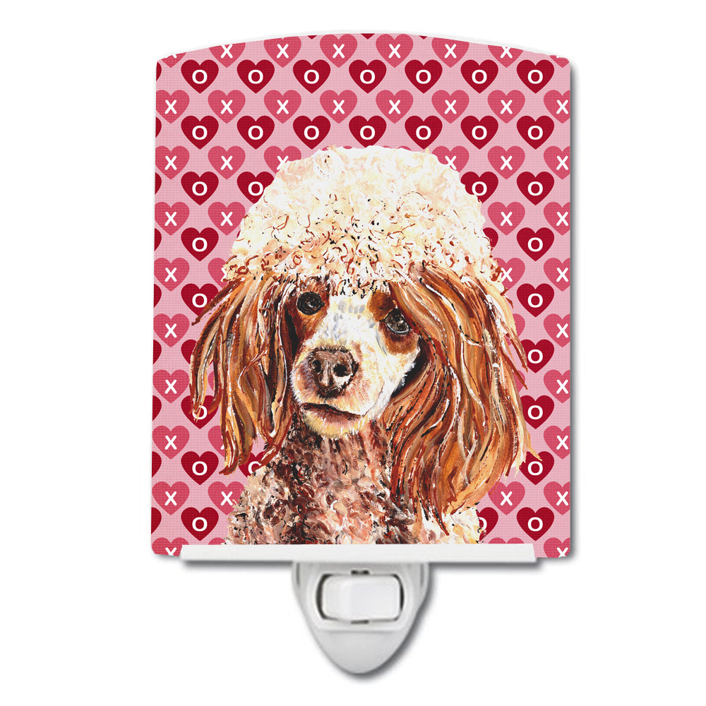 Red Miniature Poodle Hearts and Love Ceramic Night Light SC9699CNL - the-store.com