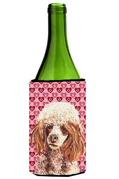 Red Miniature Poodle Hearts and Love Wine Bottle Beverage Insulator Hugger SC9699LITERK by Caroline's Treasures