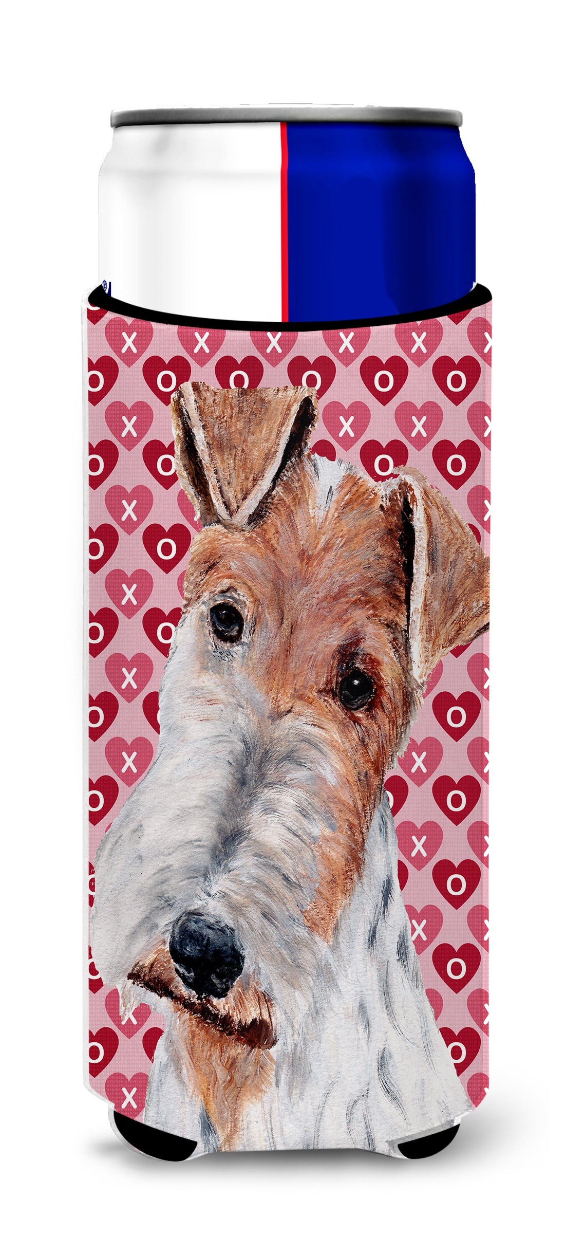 Wire Fox Terrier Hearts and Love Ultra Beverage Insulators for slim cans SC9700MUK