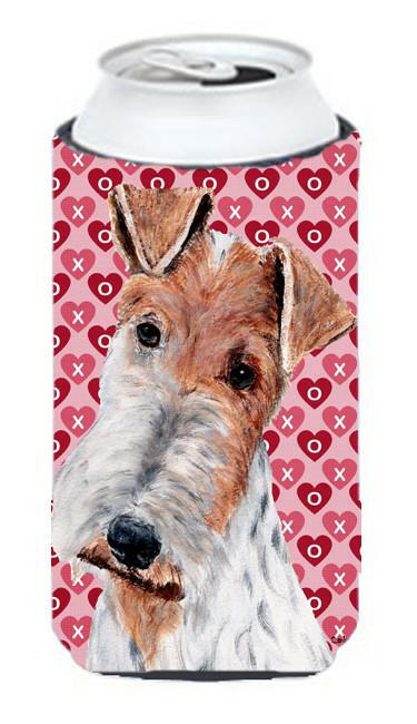 Wire Fox Terrier Hearts and Love Tall Boy Beverage Insulator Hugger SC9700TBC by Caroline&#39;s Treasures