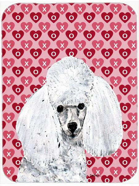 White Toy Poodle Hearts and Love Glass Cutting Board Large Size SC9701LCB by Caroline&#39;s Treasures