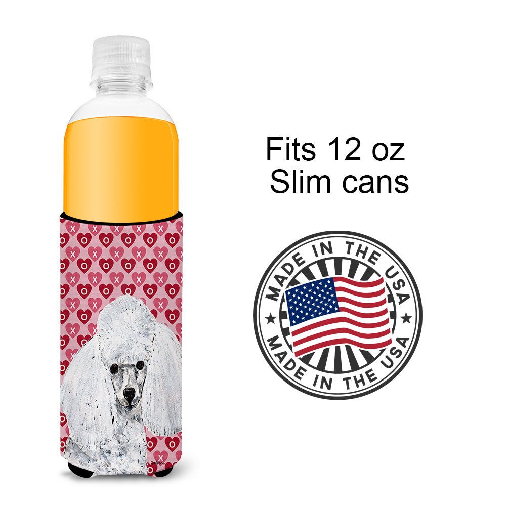 White Toy Poodle Hearts and Love Ultra Beverage Insulators for slim cans SC9701MUK