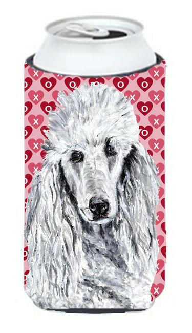 White Standard Poodle Hearts and Love Tall Boy Beverage Insulator Hugger SC9703TBC by Caroline&#39;s Treasures