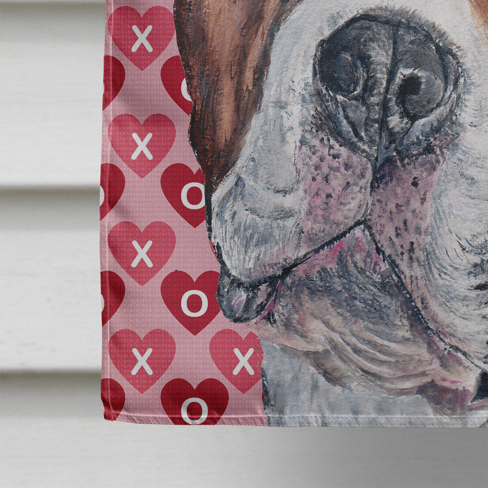 Staffordshire Bull Terrier Staffie Hearts and Love Flag Canvas House Size SC9704CHF  the-store.com.