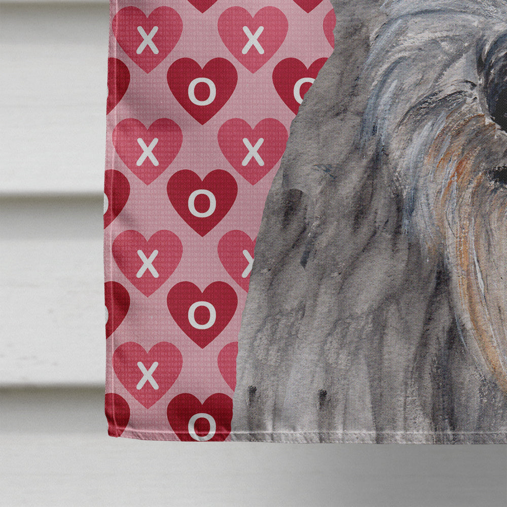 Scottish Deerhound Hearts and Love Flag Canvas House Size SC9706CHF