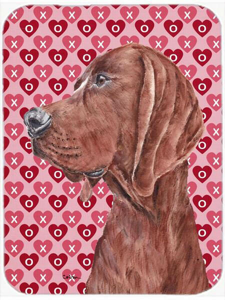 Redbone Coonhound Hearts and Love Glass Cutting Board Large Size SC9707LCB by Caroline&#39;s Treasures